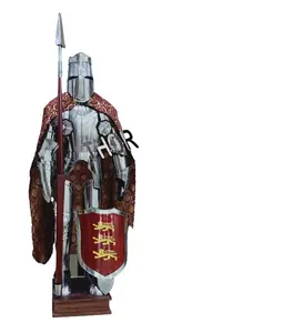 Costume d'armure de chevalier médiéval templier bataille guerrier armure complète en acier de calibre 18 pour homme