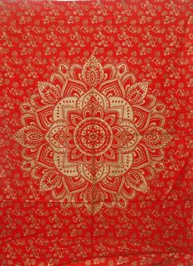 Tapisserie 40*30 en coton imprimé à la main, motif ethnique ombré mandala, décoration murale, petite affiche, nappe, décoration intérieure par des consignateurs indiens - Product Image 5