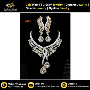 Conjunto de joyería clásica con diamantes de estilo africano y americano, nuevo, bonito, regalo nupcial - Product Image 3