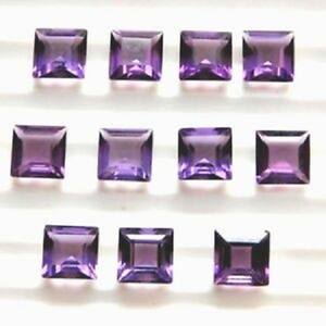 Pierres précieuses en améthyste naturelle de 6 mm, taille princesse, pierres brutes, prix de gros, achetez maintenant auprès du fabricant, pierres semi-précieuses, boutique en ligne - Product Image 1