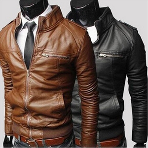 Men's Stylish Winter <b>Stand</b> Collar <b>Motorbike</b> Jacket Custom Made with Unique Design Thin Cow Skin Leather Fashionable - Product Image 5