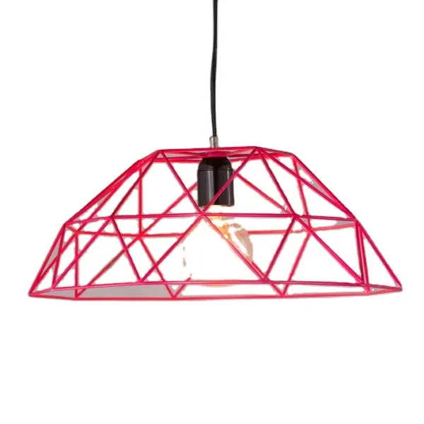 새로운 클래식 디자인 파우더 코팅 펜던트 램프 그늘 빛 장식 핑크 컬러 현대적인 디자인 금속 펜던트 조명 램프 그늘
