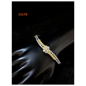 American Diamond <b>Beaded</b> <b>Bracelets</b> Set for Women Wedding Anniversary Engagement/Gift Party Copper/Brass Number Shape Jewellery - Product Image 1