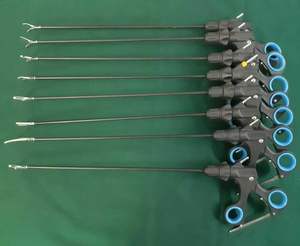 Juego de instrumentos de disector de pinza curvada Debakey fenestrada por laparoscopia de 8 piezas aprobada por la CE, pinzas manuales de acero inoxidable - Product Image 1