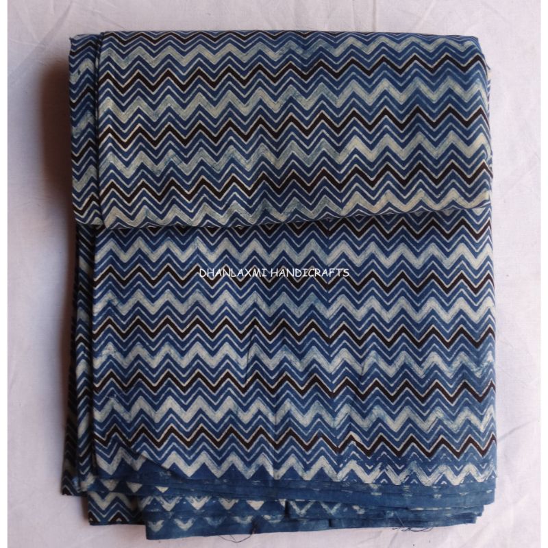 Indigo Print Dress Material - Premium Ajrakh Craft Fabric