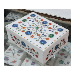 Pure Makrana กล่องเครื่องประดับงานฝังหินอ่อน - Product Image 1