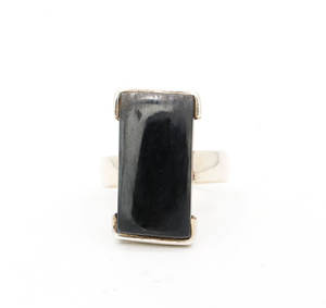 Nouveauté hématite Long Rectangle pierre précieuse 925 solide en argent Sterling à la main bague gothique bijoux pour la vente en gros - Product Image 1