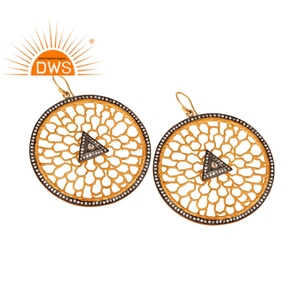 Filigree สีขาวเซอร์โคเนียเงินห้อยตะขอต่างหูเครื่องประดับอัญมณี925เครื่องประดับเงินสเตอร์ลิงผู้ค้าส่ง - Product Image 2