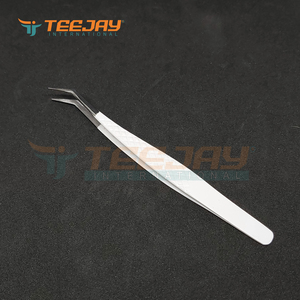 OEM/ODM Nuevo Kit de Pinzas para Pestañas de 5 Piezas con Recubrimiento en Polvo Blanco Mate y 1 Espejo, Personalizado de Fábrica, para Estudiantes Principiantes - Product Image 3