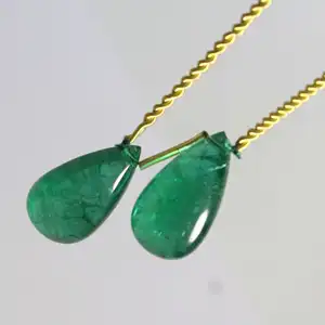 Gotas de esmeralda de 45,43 quilates, único, en forma de lágrima, piedras naturales de pera, Zambian - Product Image 1