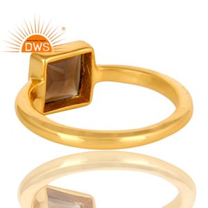 แหวนควอทซ์สโมควอทซ์สโมคกี้ธรรมชาติทำด้วยมือแหวนดีไซน์สี่เหลี่ยมเงินแท้สำหรับผู้ผลิตเครื่องประดับผู้หญิง - Product Image 4