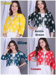 Mujer Algodón Anarkali Regular Kurta y Cuello Alto Manga Larga Totalmente Cosido Paraguas Kurtis - Product Image 5