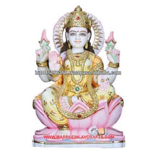 Estatua de mármol de diosa India Laxmi - Product Image 1