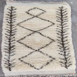 Custom Hand made fluffy shaggy New Zealand <b>wool</b> long pile no shedding thick <b>Wool</b> Moroccan area rug carpet - Product Image 1