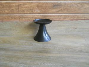 Porte-bougie en métal, forme ronde, finition noire polie - Product Image 2