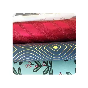 Sevgililer hediye Wrappring tasarımcı kağıt özel baskılı pamuk geri dönüşümlü Kraft hediye ambalaj kağıdı ile karışık desenleri