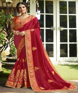 La mayoría de la selección de ropa diaria, rifa estampada, Damas Indias, mujeres, diseñadores bordados, trabajo de piedra Surat, Banarasi, seda para fiesta de boda - Product Image 6