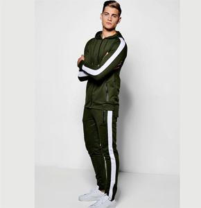 Chándal de algodón para hombre, conjunto de dos piezas con logotipo de diseño personalizado, para Fitness y gimnasio - Product Image 4