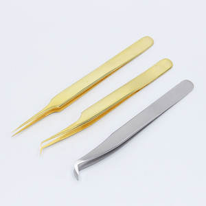 Pince à cils professionnelle série Expert Manche ergonomique allongé en acier inoxydable pour plusieurs techniques d'extension de cils - Product Image 2