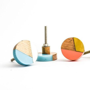 Home Decor Handmade Wood & Resin Door Knobs Furniture Knob <b>Drawer</b> Cabinet Door Handle Wardrobe Knobs Furniture Accessories - Product Image 1