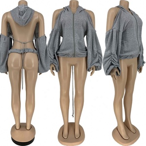 Wnab International 2020 Women Fall Clothing Sexy Custom Hoodie Women's Sweaters Backless Women's Hoodies - Product Image 2