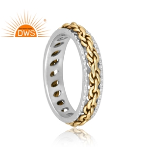 Anillo de Cadena Giratoria de Plata de Ley Fina, Joyería de Plata para Mujer, Regalo para Ella, Fabricante de Joyería India - Product Image 3