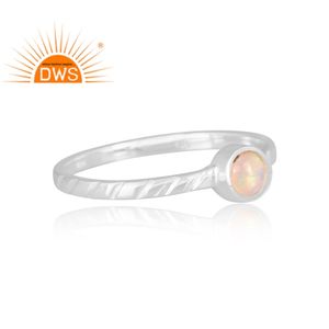 Best Selling 2026 Fine Sterling <b>Silver</b> Natural Ethiopian <b>Opal</b> Gemstone Stackable <b>Ring</b> For Women Jewelry Manufacturer - Product Image 3
