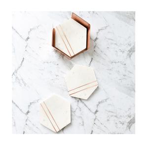 Latest Design Wood And Marble <b>Coaster</b> Set Premium Quality Set of 4 <b>Glass</b> Cup <b>Coaster</b> For Wholesale Supplier - Product Image 3