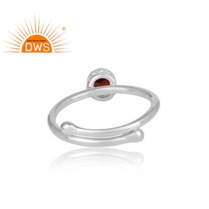 Bijoux bague en argent Sterling 925 fait à la main, pierre précieuse rondes en grenat, empilable, vente en gros - Product Image 4