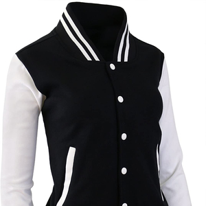 Chaqueta de béisbol Melton Wool Varsity Chaqueta Letterman de algodón con cuello levantado Decoración de bordado de invierno - Product Image 1