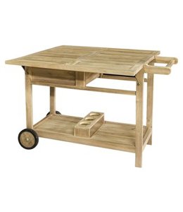 Wooden Teak Trolley Cart Garden Furniture - Product Image 5
