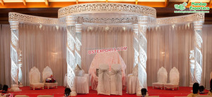 Decoraciones modernas para Bodas de Fiji, la mejor ceremonia hindú, Mandap de cristal de fibra, espiral dorada para bodas, Mandap en espiral de cristal - Product Image 2