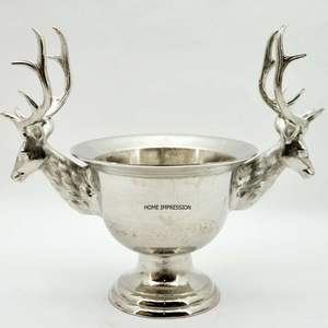 Seau support à vin de luxe en bois de cerf de renne en métal poli coulé à la main pour les fournisseurs de gros - Product Image 2