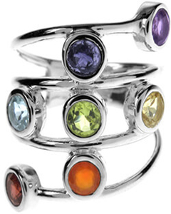 Multi Gemstone <b>925</b> <b>Silver</b> <b>Ring</b> - Product Image 2