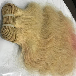 Extensiones de cabello humano Remy de templo indio de grado 12A de alta calidad Onda natural súper ondulada con muestra Rosa gratis de color rubio 613 - Product Image 1