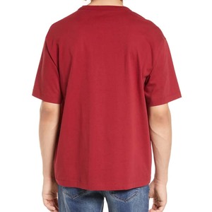T-shirt à col rond Coupe décontractée Tissu en coton mélangé T-shirts à col côtelé - Product Image 3