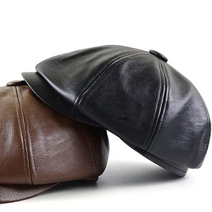 Casquette de baseball PU classique et simple pour hommes, chapeau et casquette en cuir PU, avec logo personnalisé, à la mode, nouveauté - Product Image 3