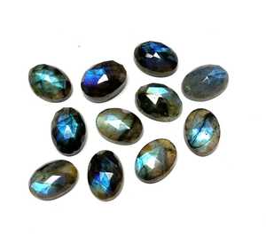 Venta al por mayor AAA de alta calidad 6x8mm labradorita azul natural suelta ovalada Rosa corte cabujón piedra preciosa IGI certificado tratado térmicamente - Product Image 2