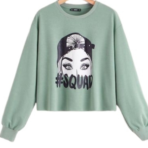 Sudadera corta ligera de primera calidad para mujer, Top térmico de manga larga con cuello redondo y estampado de logotipo personalizado - Product Image 5