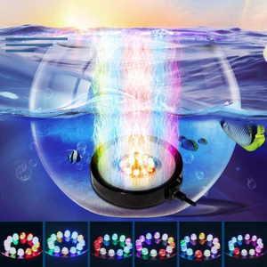 Cortina de ar submersível para aquário, luz led subaquática com 6 opções de cor e tomada tipo ue/eua/ru - Product Image 4