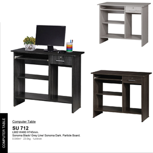 Table d'ordinateur de bureau solide JPS SU712, design moderne et luxueux en panneau de particules, rangement intégré, haute durabilité, mobilier de maison pour entrée et chambre - Product Image 1