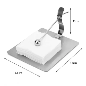 ที่ใส่ผ้าเช็ดปากและราวแขวนผ้าสแตนเลสแบบเรียบง่าย อุปกรณ์เสริมสำหรับผ้าเช็ดปาก - Product Image 6