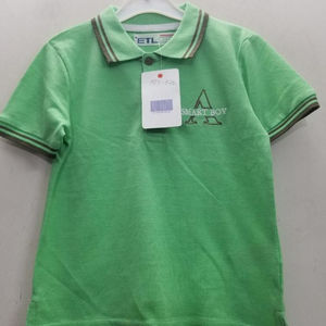 เสื้อผ้าแบรนด์ดัง เสื้อโปโลแขนสั้นผ้าฝ้ายสำหรับเด็กผู้ชาย สไตล์ลำลองสำหรับฤดูร้อน สินค้าส่วนเกินจากบังกลาเทศ - Product Image 1