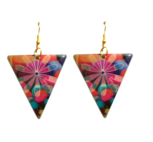 Pendientes de Aleación Esmaltada de Alta Calidad, Chapados en Oro, Diseño Tribal en Forma de Triángulo, para Mujer, Joyería de Aniversario - Product Image 6