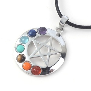 วงกลมดาวรูปร่างหลายพลอย925จี้เงิน. - Product Image 2