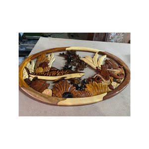 ที่มีคุณภาพสูงไม้ผนังศิลปะ Intarsia แขวนจากเวียดนาม - Product Image 1