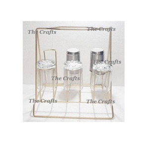 Estante de soporte de vidrio para servir de diseño admirable en soporte de vidrio para beber de Color negro de hierro para uso en restaurante de Hotel - Product Image 3