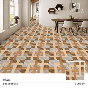 Serie moderna del fabricante líder esmaltado pulido marrón chocolate brillante aspecto de mármol pulido Porcelanato baldosas de cerámica - Product Image 3