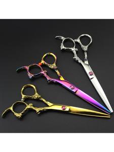 Juego de 4 tijeras de peluquero de acero inoxidable con mango de dragón, tijeras de adelgazamiento y corte de pelo, uso en salón, maquinilla de afeitar certificada CE - Product Image 4