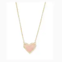 Charm Halskette Rosenquarz Weißes Glas Edelstahl Opal Kristall Anhänger Herzförmige Halskette Für Frauen